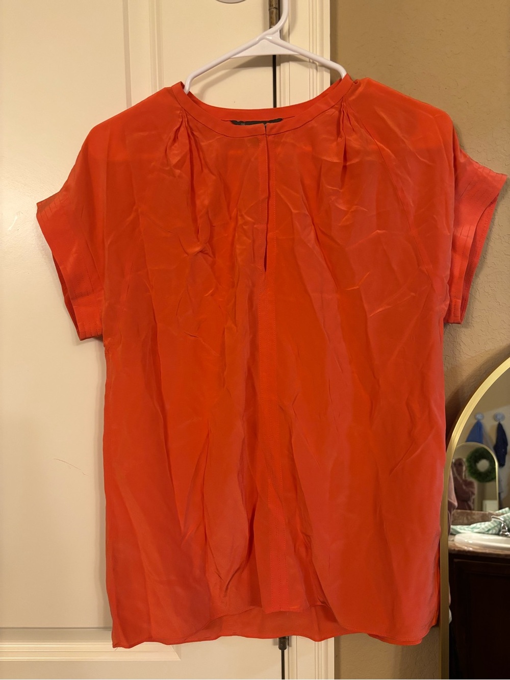 Tommy Bahama Coral Short Sleeve Silk Blouse
